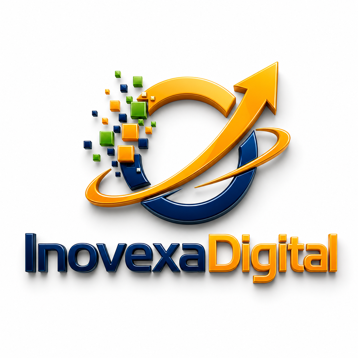 Premium 3D InovexaDigital growth logo